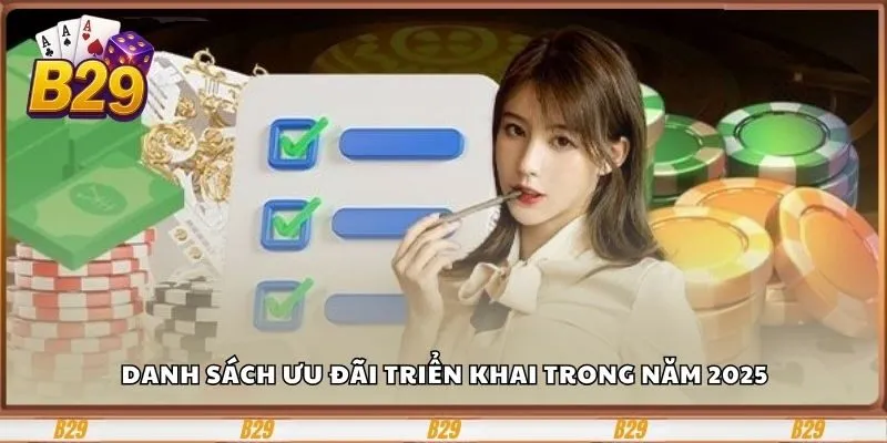 Danh sách ưu đãi triển khai trong năm 2025